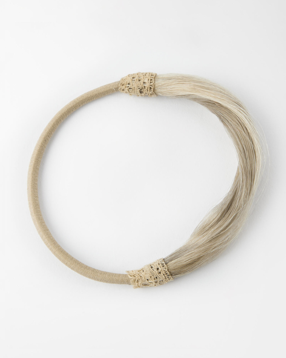 hair covered dark ashy Hair covered hair tie - Image 1